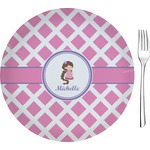 Diamond Print w/Princess Glass Appetizer / Dessert Plate 8" (Personalized)