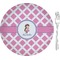 Diamond Print w/Princess 8" Glass Appetizer / Dessert Plates - Single or Set (Personalized)