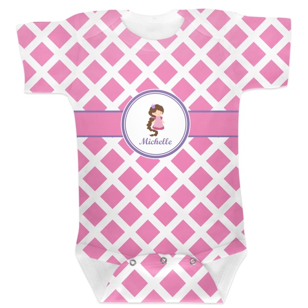 Custom Diamond Print w/Princess Baby Bodysuit 12-18 (Personalized)