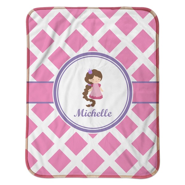 Diamond Print w/Princess Baby Sherpa Blanket - Flat