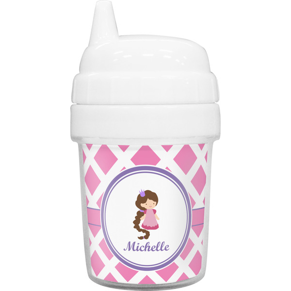 Custom Diamond Print w/Princess Baby Sippy Cup (Personalized)