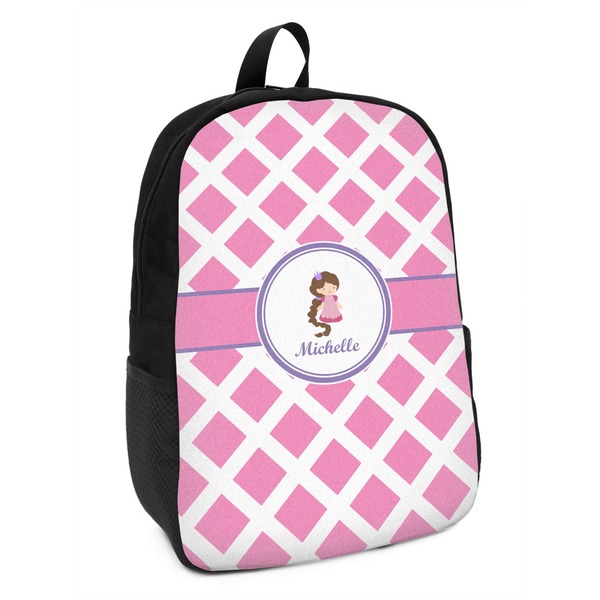 Custom Diamond Print w/Princess Kids Backpack (Personalized)