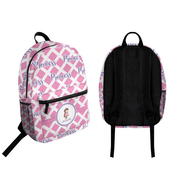 Diamond Print w/Princess Backpack front and back - Apvl
