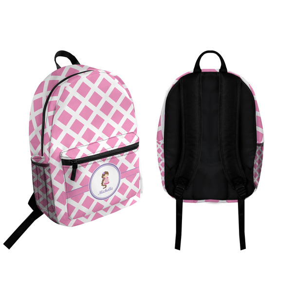 Diamond Print w/Princess Backpack front and back - Apvl
