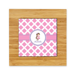 Diamond Print w/Princess Bamboo Trivet with Ceramic Tile Insert (Personalized)