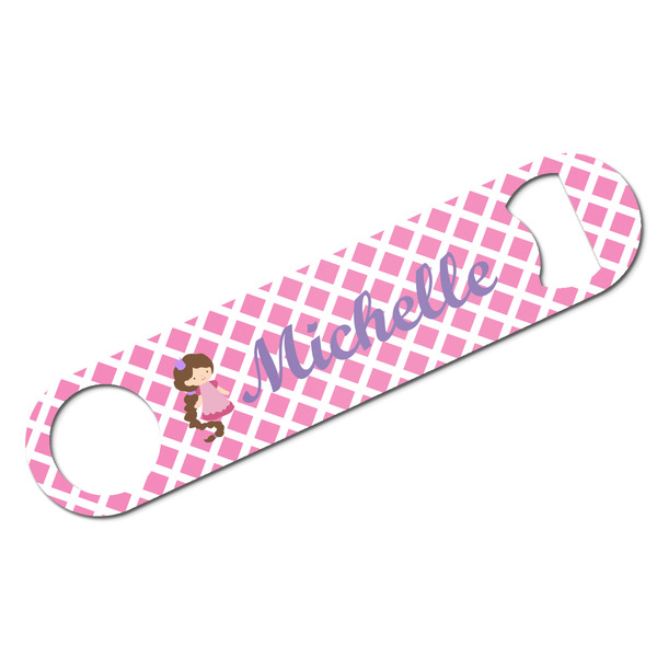 Custom Diamond Print w/Princess Bar Bottle Opener w/ Name or Text