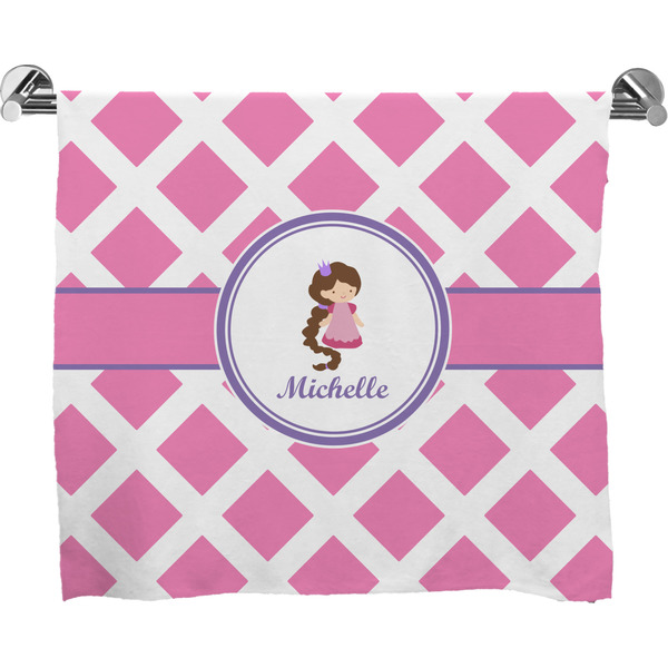 Custom Diamond Print w/Princess Bath Towel (Personalized)