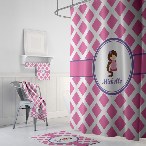Diamond Print w/Princess Bath Towel Sets - 3-piece - In Context