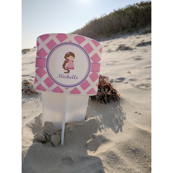 Diamond Print w/Princess Beach Spiker white on beach with sand