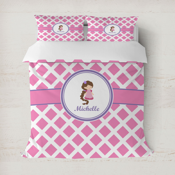 Custom Diamond Print w/Princess Duvet Cover (Personalized)