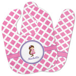 Diamond Print w/Princess Baby Bib w/ Name or Text