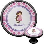 Diamond Print w/Princess Cabinet Knob (Black) (Personalized)