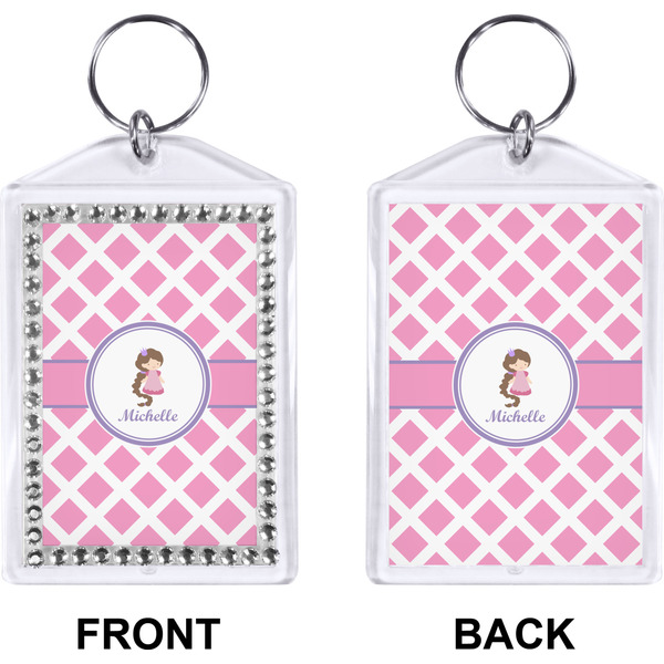 Diamond Print w/Princess Bling Keychain (Front + Back)