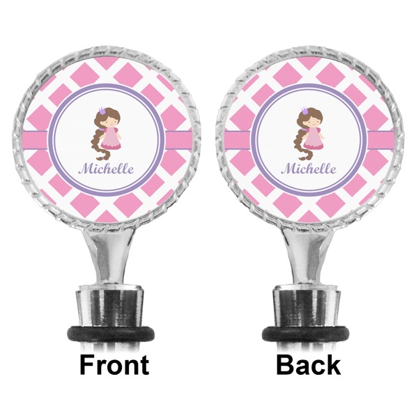 Diamond Print w/Princess Bottle Stopper - Front and Back