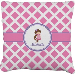 Diamond Print w/Princess Faux-Linen Throw Pillow 26" (Personalized)