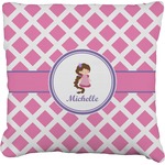 Diamond Print w/Princess Faux-Linen Throw Pillow (Personalized)