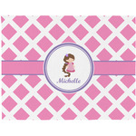 Diamond Print w/Princess Woven Fabric Placemat - Twill w/ Name or Text