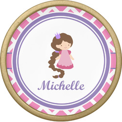 Diamond Print w/Princess Cabinet Knob - Gold (Personalized)