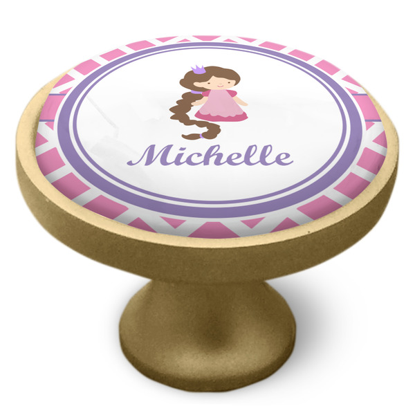 Diamond Print w/Princess Cabinet Knob - Gold - Side