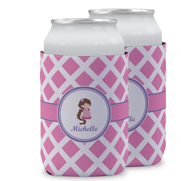 Custom Diamond Print w/Princess Can Cooler (12 oz) w/ Name or Text
