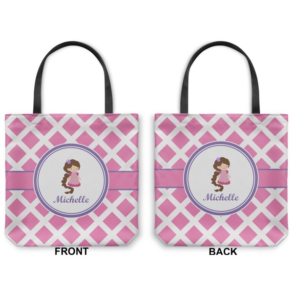 Diamond Print w/Princess Canvas Tote - Front and Back