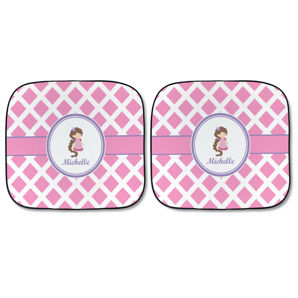 Diamond Print w/Princess Car Sun Shades - FRONT