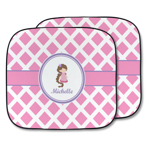 Custom Diamond Print w/Princess Car Sun Shade - Two Piece (Personalized)