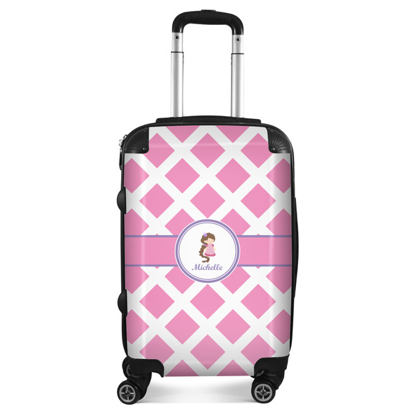Custom Diamond Print w/Princess Suitcase - 20" Carry On (Personalized)