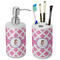 Diamond Print w/Princess Ceramic Bathroom Accessories Set (Personalized)