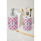 Diamond Print w/Princess Ceramic Bathroom Accessories - LIFESTYLE (toothbrush holder & soap dispenser)