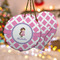 Diamond Print w/Princess Ceramic Ornament w/ Name or Text