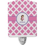 Diamond Print w/Princess Ceramic Night Light (Personalized)