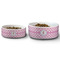 Diamond Print w/Princess Ceramic Dog Bowls - Size Comparison
