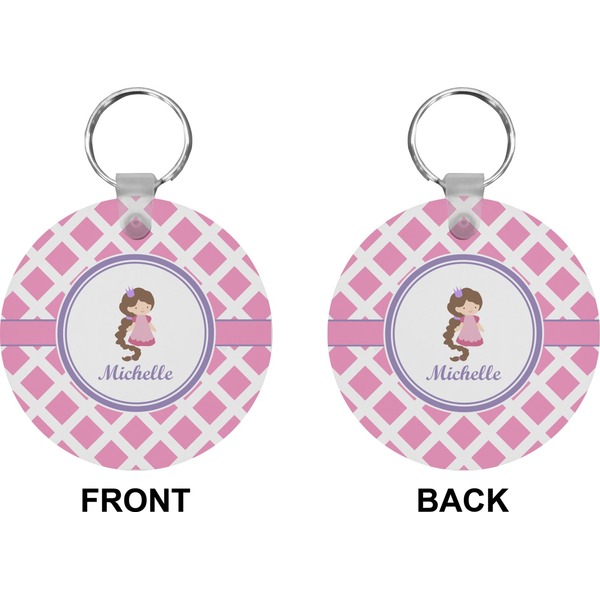 Diamond Print w/Princess Circle Keychain (Front + Back)