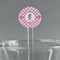Diamond Print w/Princess 5.5" Round Plastic Stir Sticks - Clear (Personalized)