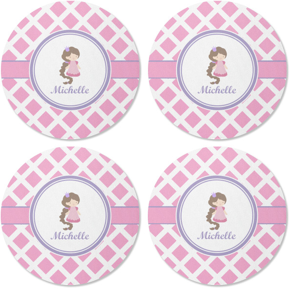 Diamond Print w/Princess Coaster Round Rubber Back - Apvl