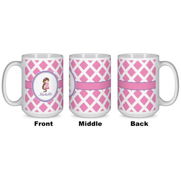 Diamond Print w/Princess Coffee Mug - 15 oz - White APPROVAL