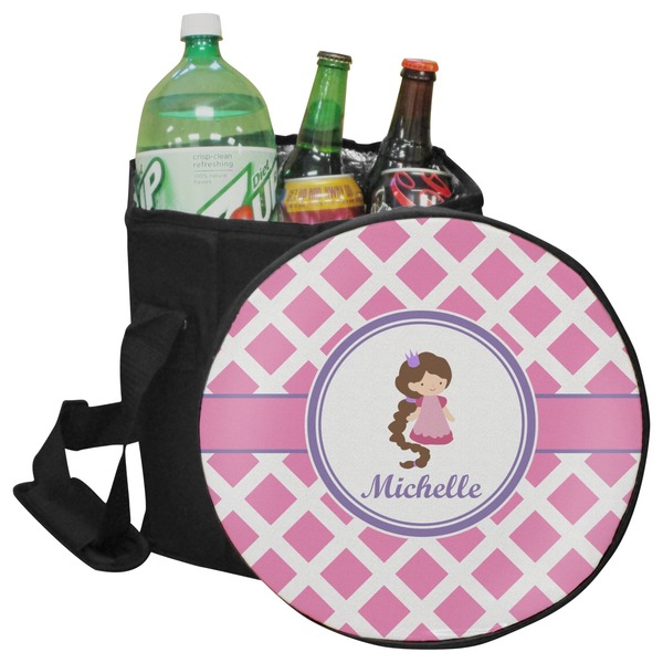 Custom Diamond Print w/Princess Collapsible Cooler & Seat (Personalized)