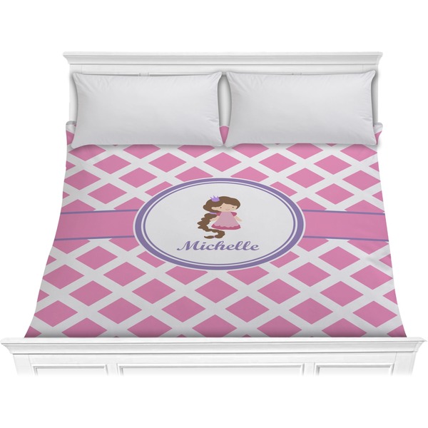 Custom Diamond Print w/Princess Comforter - King (Personalized)