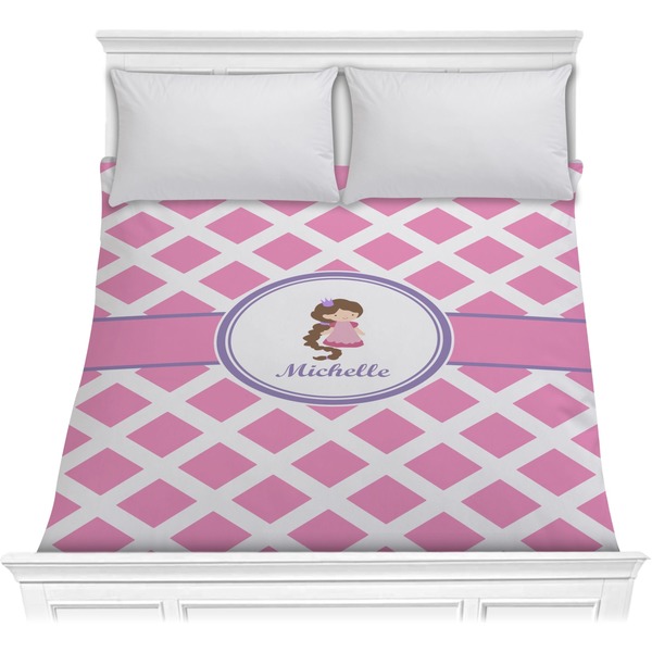 Custom Diamond Print w/Princess Comforter - Full / Queen (Personalized)