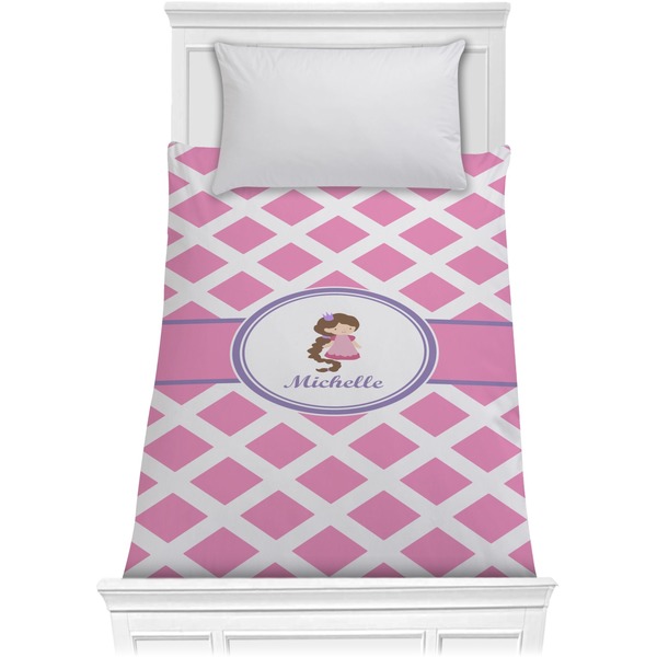 Custom Diamond Print w/Princess Comforter - Twin (Personalized)