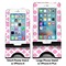 Diamond Print w/Princess Compare Phone Stand Sizes - with iPhones