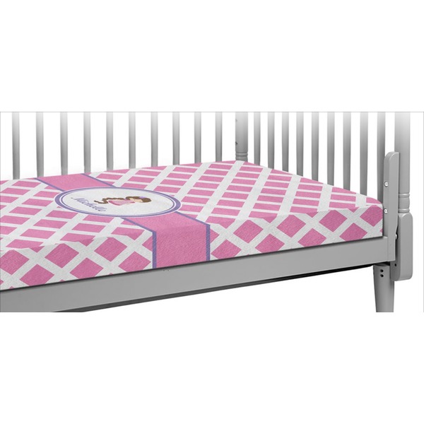 Custom Diamond Print w/Princess Crib Fitted Sheet (Personalized)