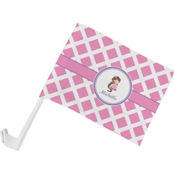 Diamond Print w/Princess Car Flag - Small w/ Name or Text