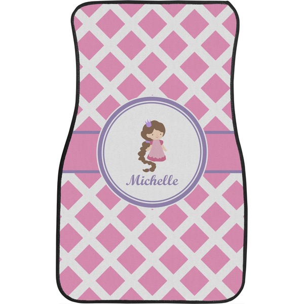 Diamond Print w/Princess Custom Car Floor Mats (Front Seat)