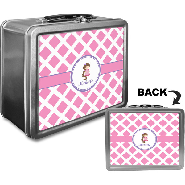 Diamond Print w/Princess Custom Lunch Box / Tin Approval