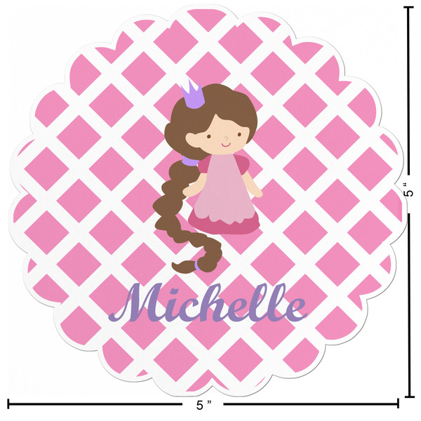 Diamond Print w/Princess Custom Shape Iron On Patches - L - APPROVAL