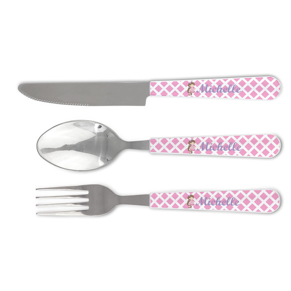 Custom Diamond Print w/Princess Cutlery Set (Personalized)