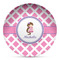 Diamond Print w/Princess Microwave Safe Plastic Plate - Composite Polymer (Personalized)