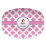 Diamond Print w/Princess Plastic Platter - Microwave & Oven Safe Composite Polymer (Personalized)
